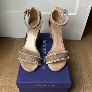 Stuart Weitzman Linen Sandals Chaingang 9